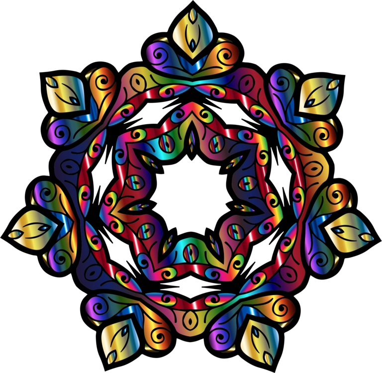 Symmetry Kaleidoscope Line Flower - Yoga (768x750)