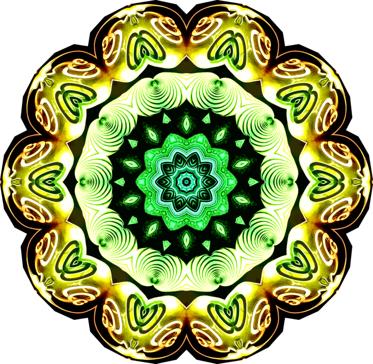 Floral Design Symmetry Kaleidoscope Green - Clip Art (769x750)