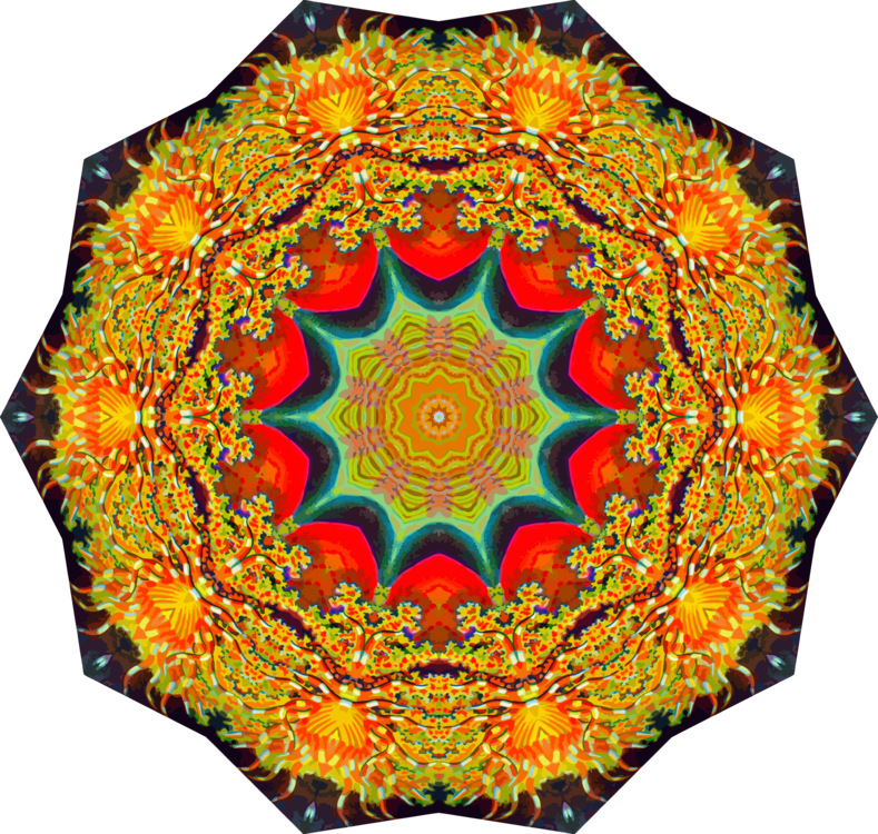 Textile Symmetry Orange Quilt Kaleidoscope - Illustration (789x750)
