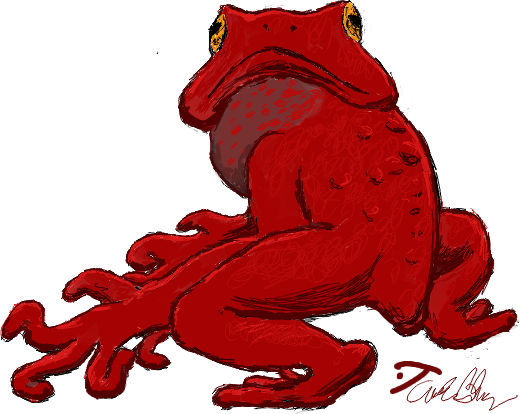 A Realistic Frog-like Creature With Really Neat, Wormy - Frog (520x414)