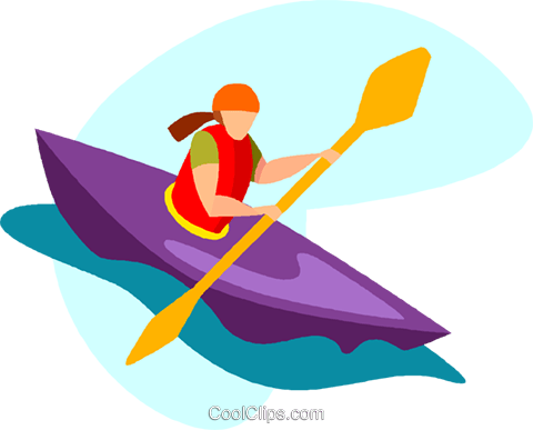 Kayaking - Kayak Clipart Girl (480x387)