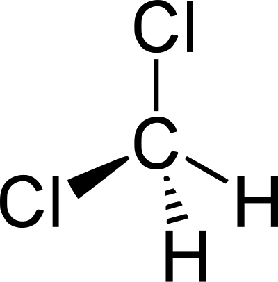 Chemical Structure Of Dichloromethane - Dichloromethane Formula (400x406)