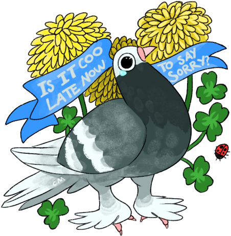 Parakeet Clipart Pigeon - Coo Late Women's Tees (540x519)