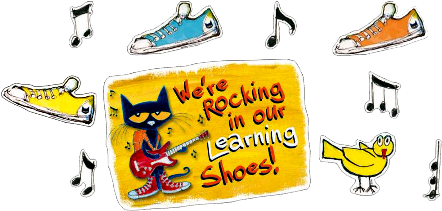 We Develop Social Skills Like Listening And Follow - Edupress Pete The Cat Bulletin Board Set, We're Rocking (887x431)