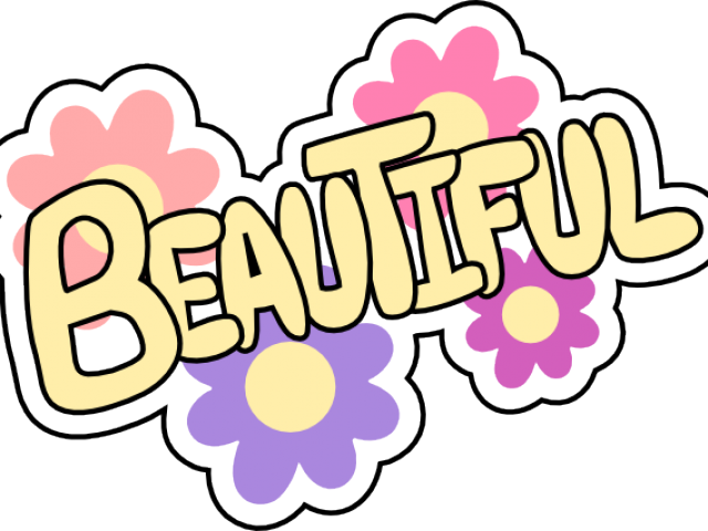 Gorgeus Clipart Beautiful Word - Beautiful With Flowers Shower Curtain (640x480)