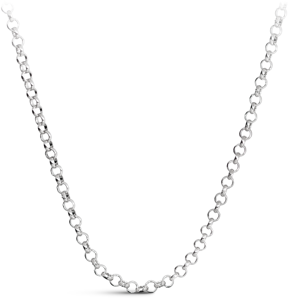 Davidrose Rolo Chain In White Gold - Diamond M Necklaces (1280x1280)