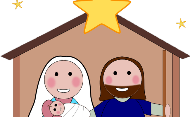 Baby Jesus Manger Image Library Stock - Nacimientos De Navidad Dibujos (650x400)