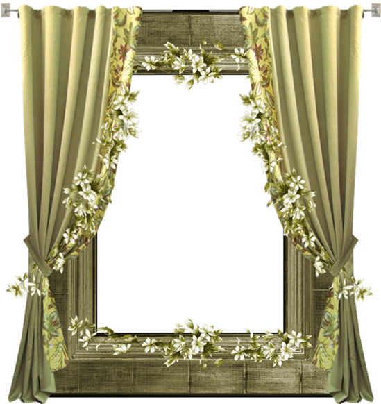 Green Picture Frames, Printable Frames, Frame Clipart, - Transparent Background Curtain Png (548x600)