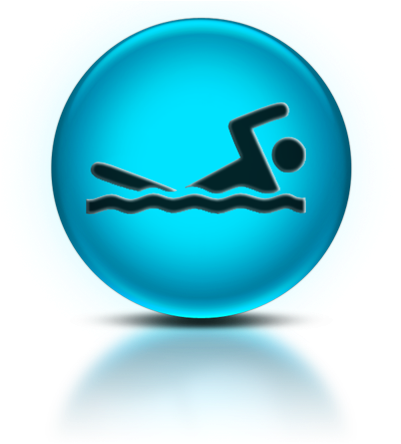 Swimming Pool Icon Png Minicat Volleyball Spike Clip - Smiley Face 3d Blue (400x467)