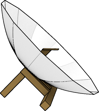Parabolic Solar Cooker Drawing (409x459)