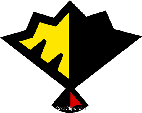 Oriental Hand Fans Royalty Free Vector Clip Art Illustration - Emblem (480x382)