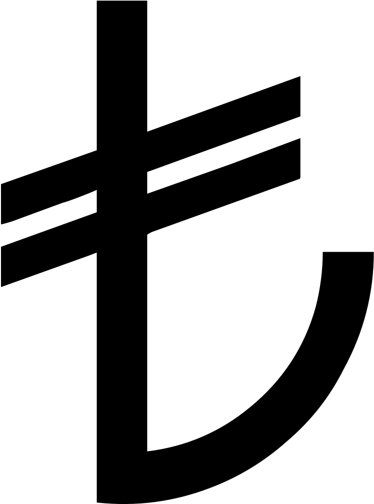 Turkish Lira Symbol Black - Tl Icon (762x1019)