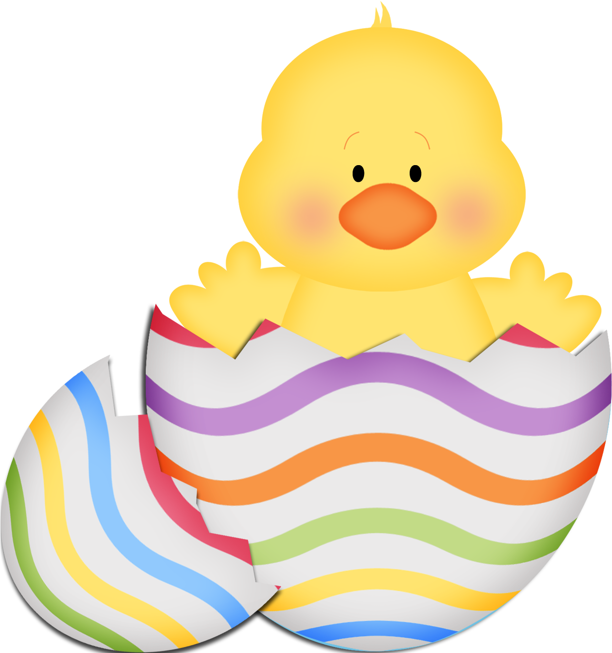 Chick In Egg Easter Images Clip Art, Easter Bunny, - Dibujo De Pollos Y Huevos (1233x1499)