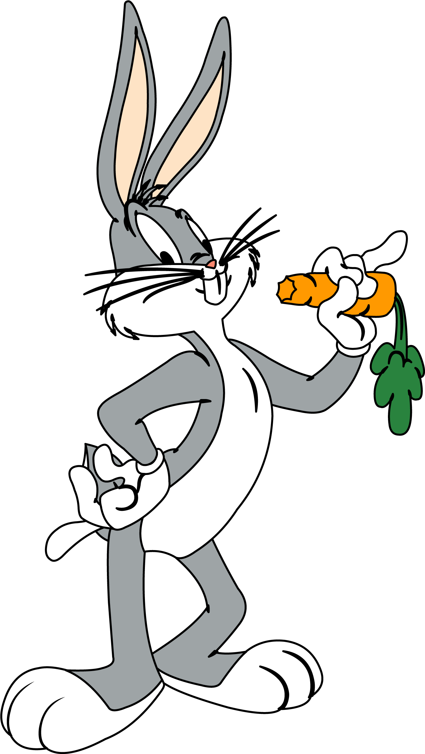 Clip Art Black And White Library Bunny Feet Clipart - Conejo Bugs Bunny (1772x2480)