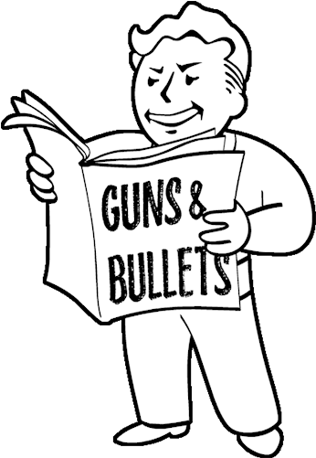 Transparent Library Bullets Drawing - Fallout Guns And Bullets Page (539x539)
