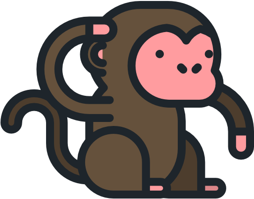 Graphic Library Download Ape Clipart Wild Monkey - Monkey Icon (512x512)