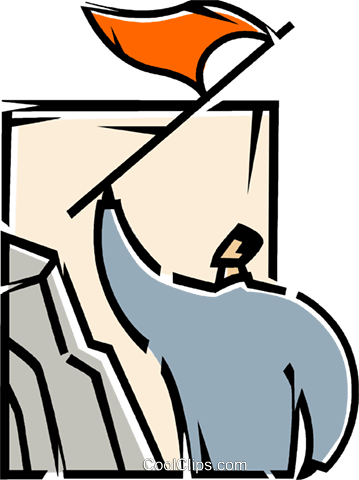 Reaching The Summit Royalty Free Vector Clip Art Illustration - Clip Art (359x480)