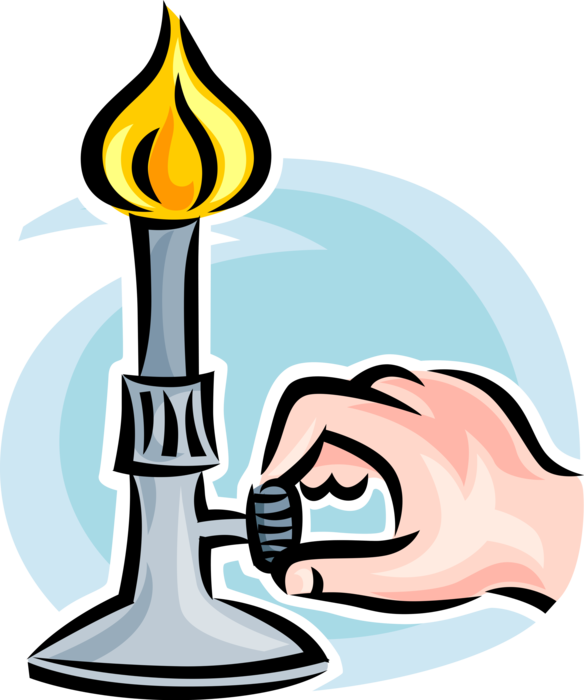 Burner Clipart Bunsen Burner Clip Art - Reaching Across A Flame (584x700)