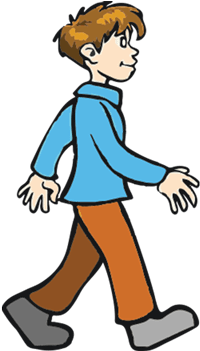 Little Boy Clipart Walking Away - Cartoon Boy Walking Png (350x350)