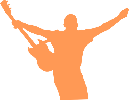 Rock Star Silhouette Vector Image Public Domain Vectors - Concert Clip Art (500x386)