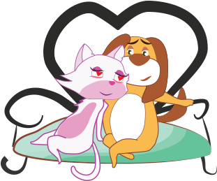 Dog Love Cat Stickers Messages Sticker-5 - Dog (408x408)