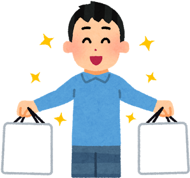 無料イラスト かわいいフリー素材集 ショッピングバッグを持つ人のイラスト 男性 - Persona De Compras Dibujo (400x395)