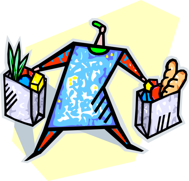 Shopping With Food Image Clipart Freeuse Download - Customer (732x700)