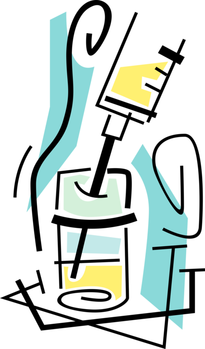 Vector Illustration Of Medical Vaccination Hypodermic - Vial (411x700)