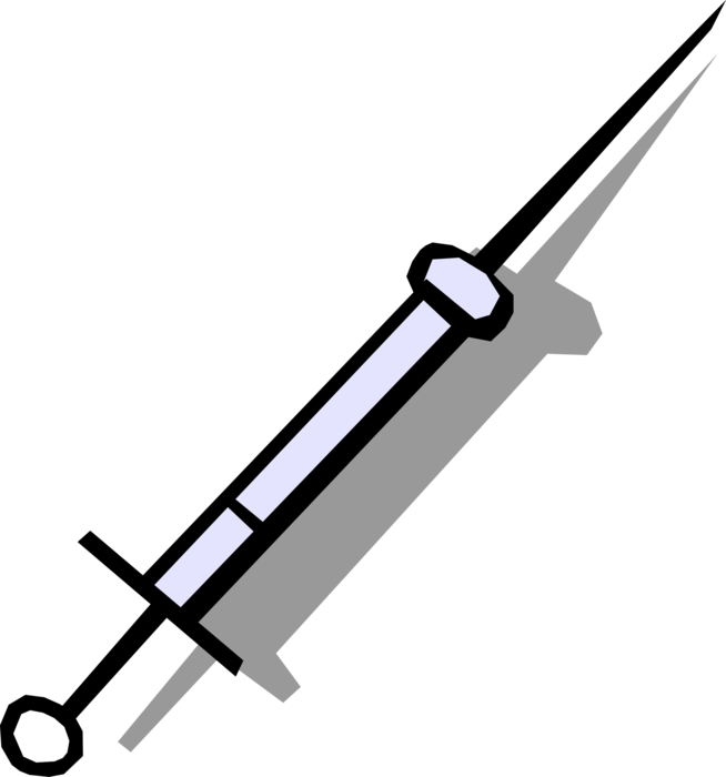 Vector Illustration Of Medical Vaccination Hypodermic - Needle (654x700)