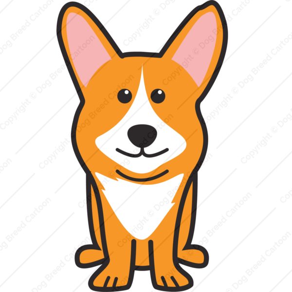 Clip Art Transparent Stock Pembroke Welsh Graphics - Cardigan Welsh Corgi Dog Cartoon Tote Bag, Adult Unisex, (600x600)