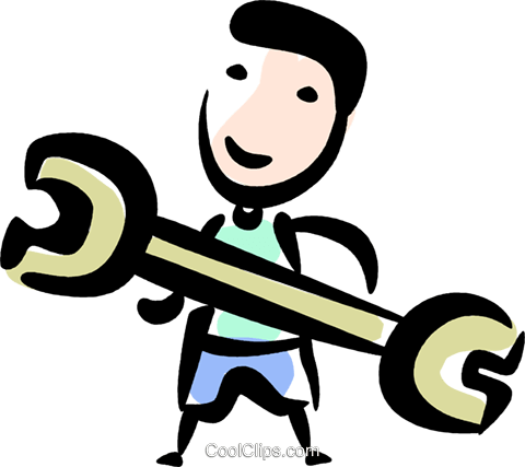 Auto Mechanics Royalty Free Vector Clip Art Illustration - Auto Mechanics Royalty Free Vector Clip Art Illustration (480x427)