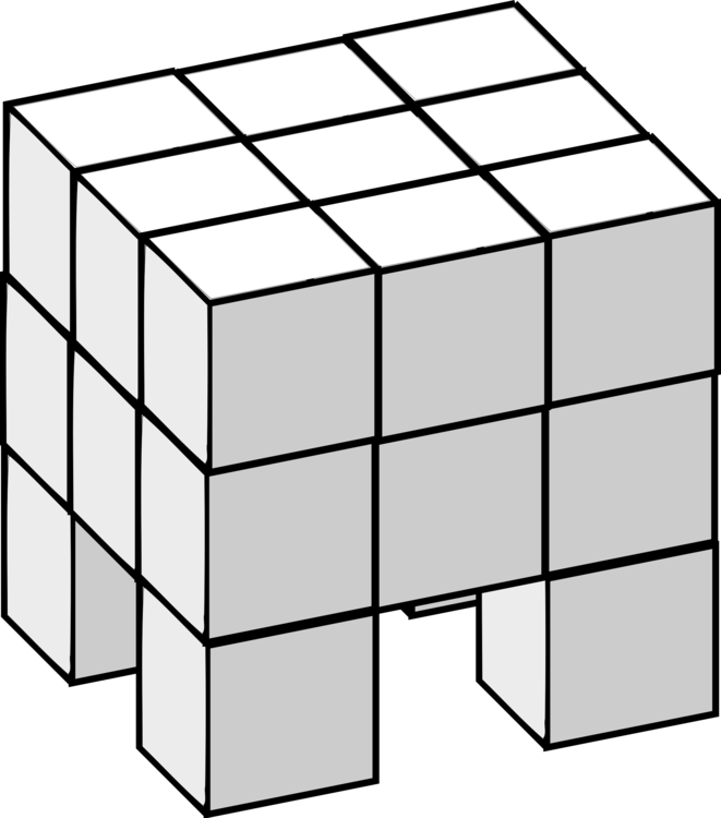 Jigsaw Puzzles Rubik's Cube Three-dimensional Space - Three Dimensional Cube (661x750)