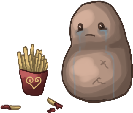 Potato Clipart Sad - Sad Potato (484x418)