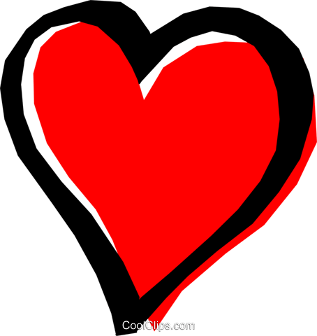 Cool Heart Royalty Free Vector Clip Art Illustration - Red Heart Print Out (454x480)
