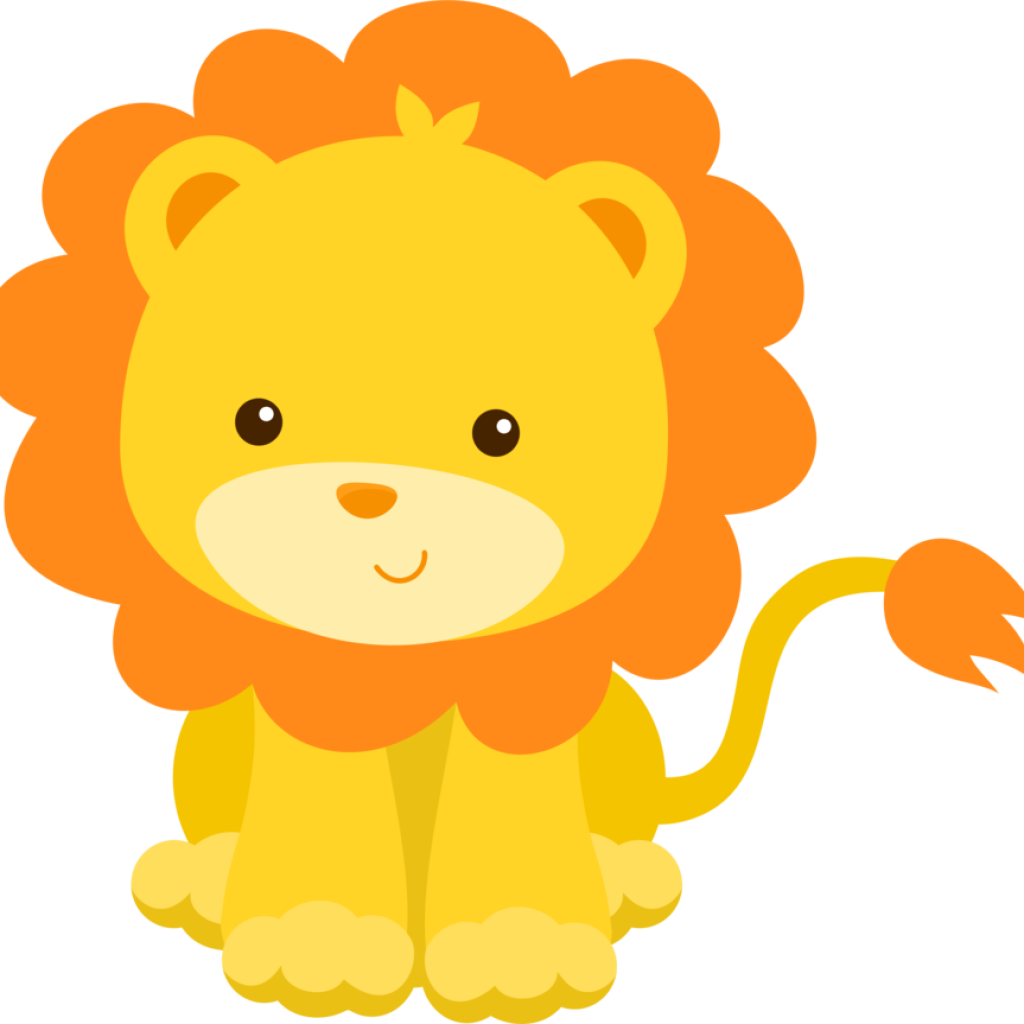Cartoon Lion Clipart Lion Clipart Cute Borders Vectors - Clipart Baby Jungle Animals (1024x1024)