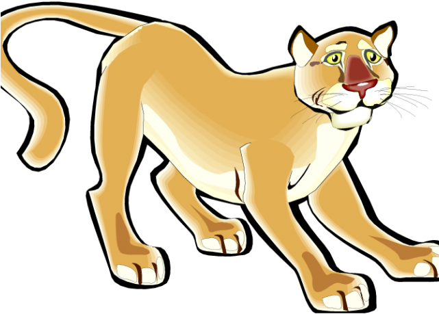 Puma Clipart Cute - Cartoon Cougars (640x480)