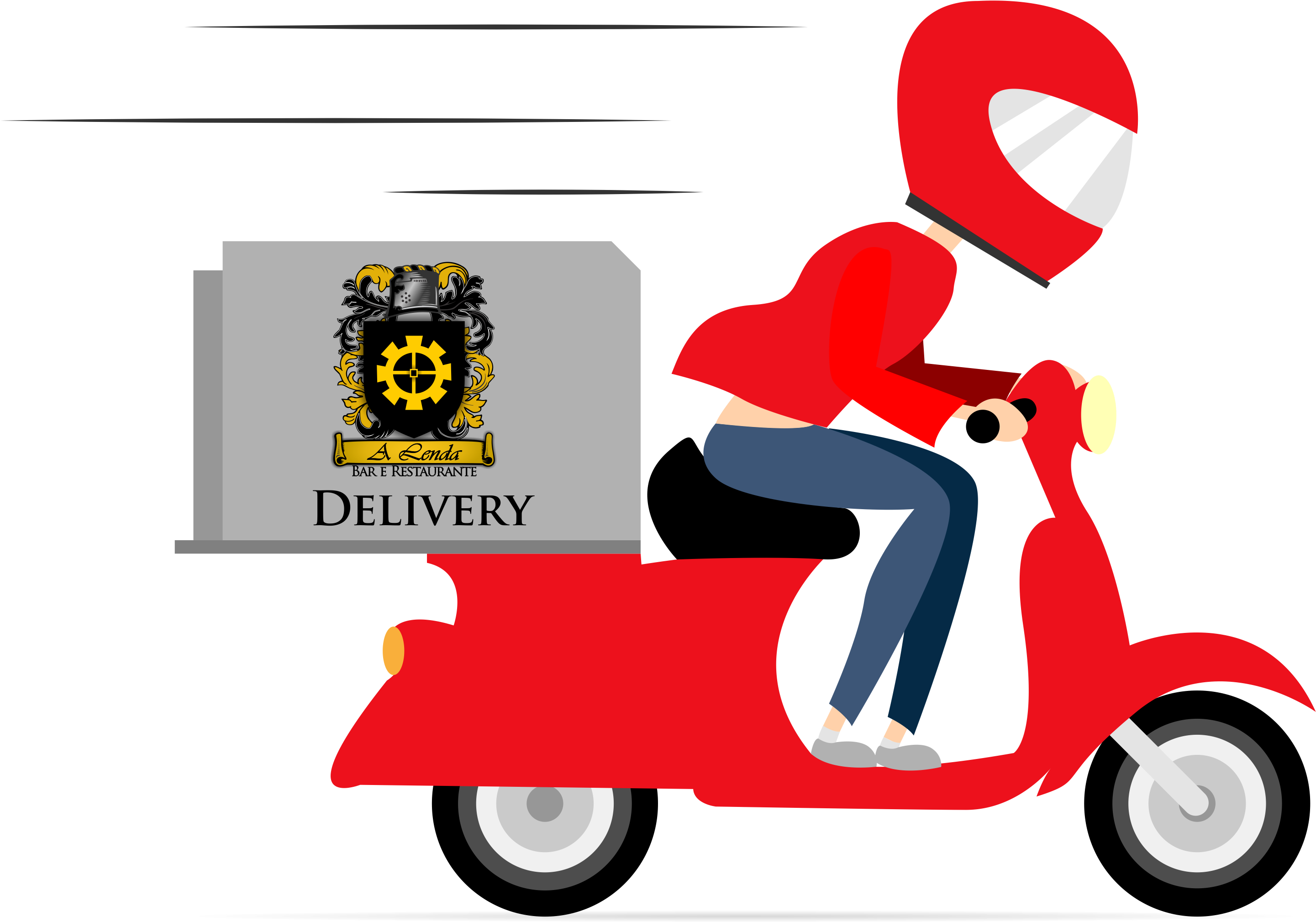 Clipart Transparent Download Delivery Vector Vespa - Delivery Png (2881x2140)