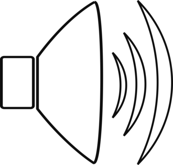 Computer Icons Sound Black And White Loudspeaker Download - Loudspeaker Drawing (357x340)