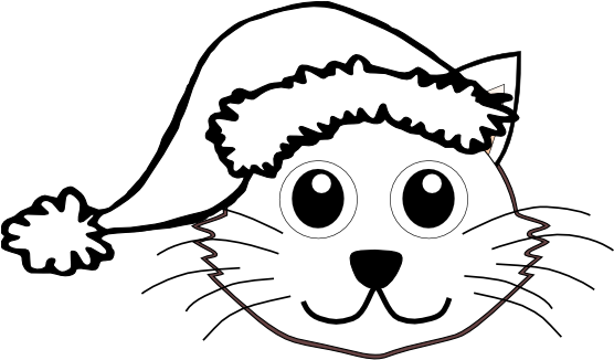 Clipart Library Download Cat Clipground Dog - Christmas Cat Black And White (555x383)