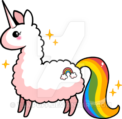 Funny Llama, Llama Alpaca, Cute Unicorn, Kawaii Cute, - New Years Llama (400x392)