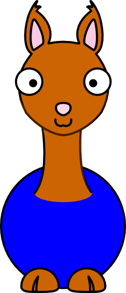 Llama Face Clipart Black And White (252x587)