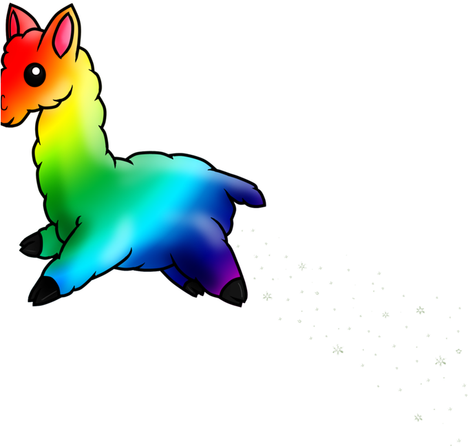 Rainbow Llama By Terrabird7 On Deviantart - Cartoon Llama Png (680x680)