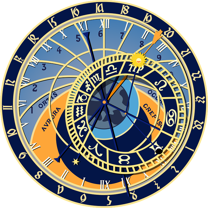 Blue Wall Cliparts - Prague Astronomical Clock Vector (720x720)