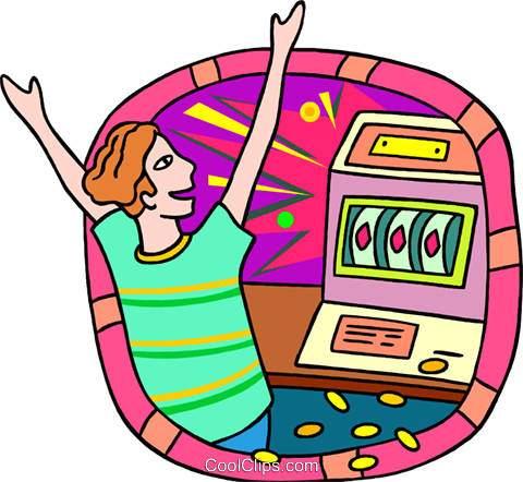 Business Winning At The Slot Machine Royalty Free Vector - Gambling (480x442)