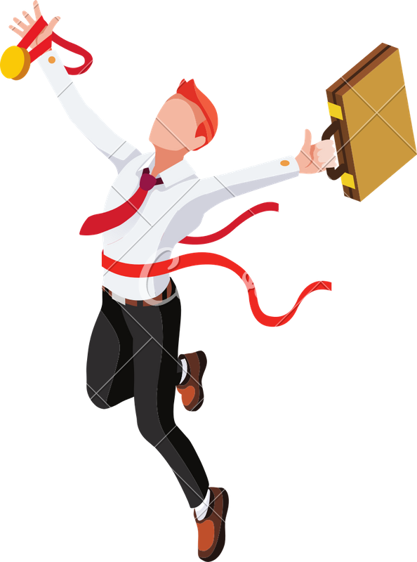 Winning Business Man Winner - Man Business Winner Png (594x800)