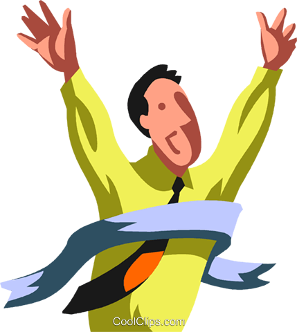 Businessman Winning A Race Royalty Free Vector Clip - Illustration (429x480)