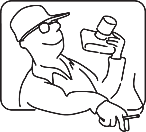 Man With Camera And Cigarette - Drawing (600x543)