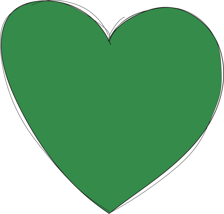 Heart, Green, Love, Drawn By Hand, Form - Love Green Png (754x720)