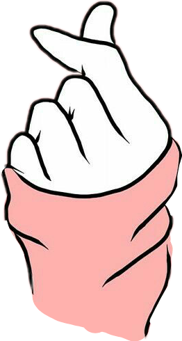 Finger Heart Png Banner Transparent Download - Sign Of Love In Korea (262x490)