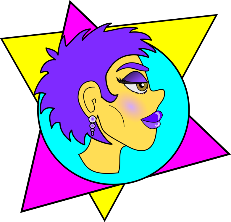 New Wave 1980s Punk Rock Cartoon Sticker - Clip Art (781x750)